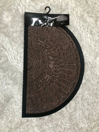 HALF MOON & RECTANGULAR STYLE DOOR MATS RUBBER BACK HEAVY DUTY INDOOR & OUTDOOR