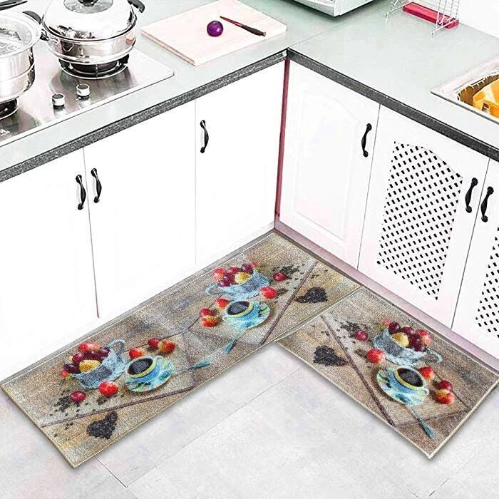 3D Non Slip Machine Washable Mat Kitchen Fruit Carpet Hallway Runner Floor Mat
