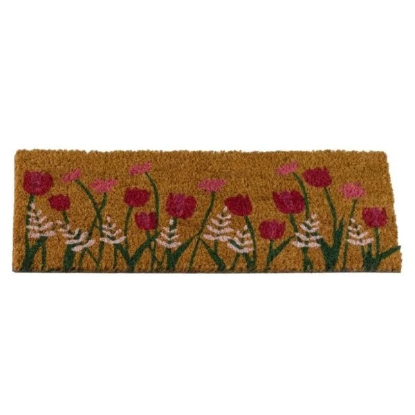Heavy Duty Door Mat Non Slip Insert Flower Coir 53cm Entrance Rug Indoor Outdoor