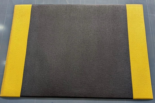 Anti Fatigue Mat Sponge Rubber Black/Yellow - 3ft x 2ft x 10mm Thick