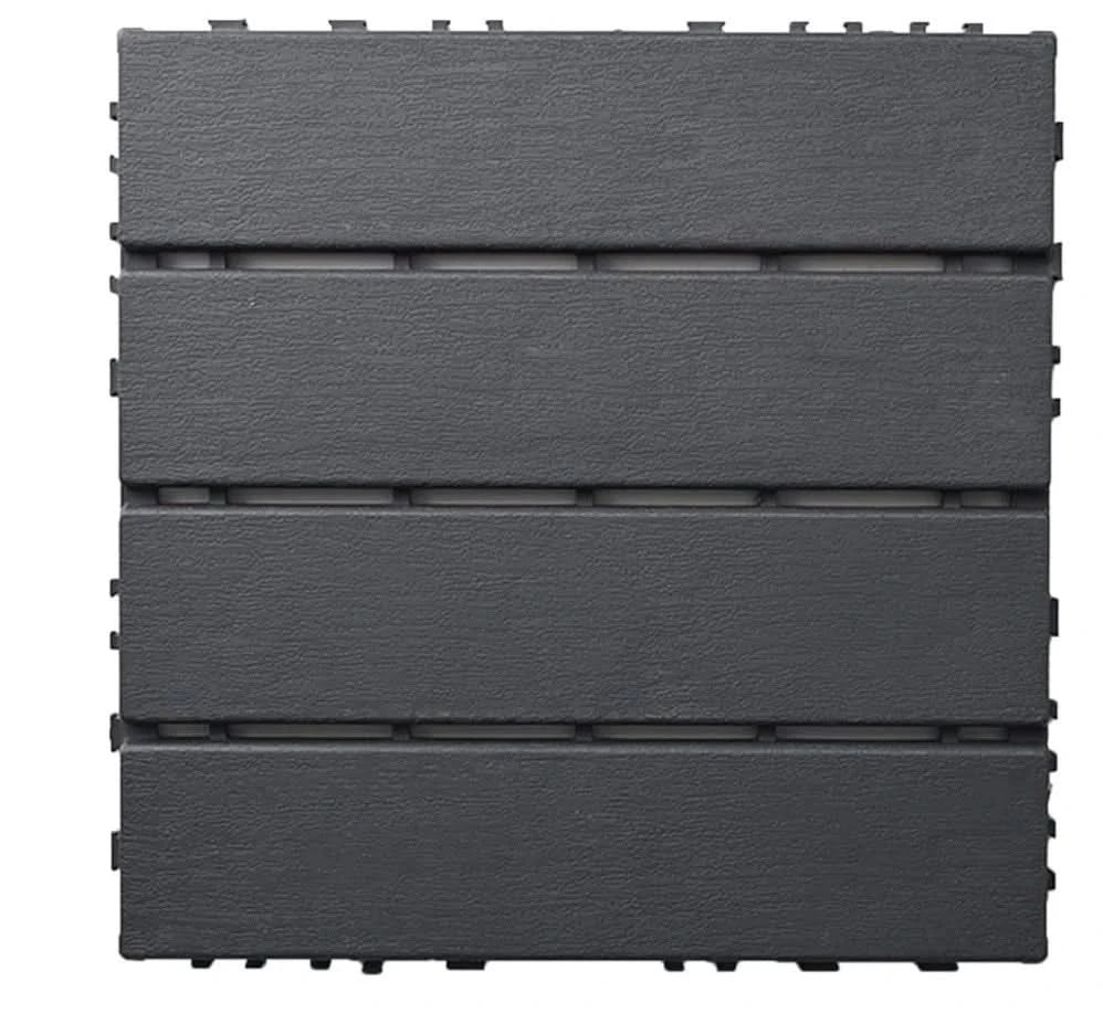 27PCS Garden Composite Interlocking Decking Floor Tiles 30x30cm Patio Deck Grey