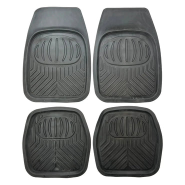 Heavy Duty Universal Car Floor Mats Black Rubber Deep Tray Mud Mats Set of 4 HD