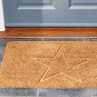Large Heavy Duty Natural Coir Star Struck Door Mat Indoor Outdoor Entrance Home