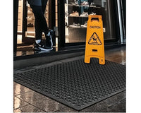 ybaymy 90 x 210cm Outdoor Rubber Mats, 210L x 90W x 0.3Th cm, Black