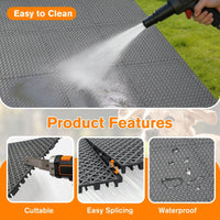 12Pcs 12 * 12 * 0.51inch Dog Kennel Flooring Interlocking Drainage Waterproof...