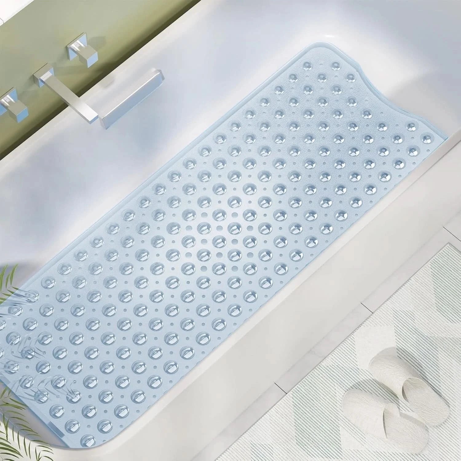 Soft Bath Mat Non Slip Bathtub Strong Suction Anti Mold Rubber Shower Mat