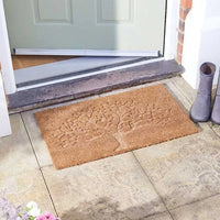 Coir Tree Door Mat Large Heavy Duty Natural Indoor Outdoor Entrance Home 45x75cm