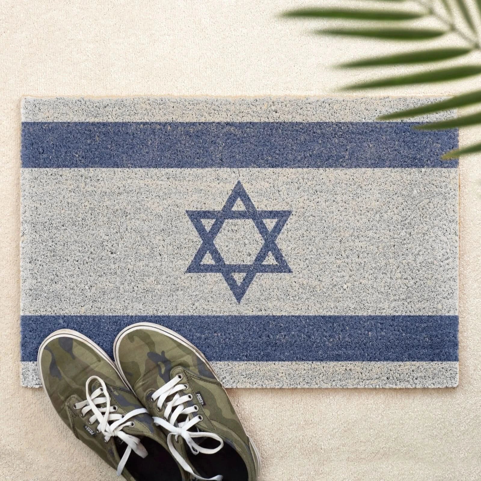 Israel Flag Brush Door Mat