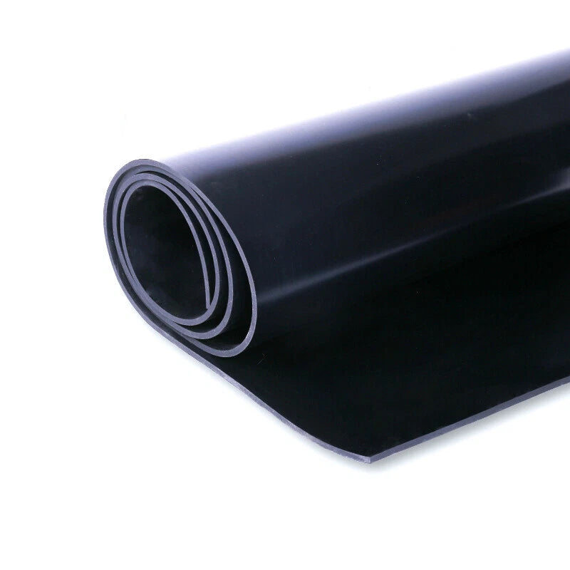 Smooth Rubber Sheet Fluororubber High Temp/Oil/Acid/Base Resistant Black