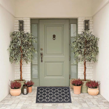 Heavy Duty Rubber Door Mat Non-Slip Dirt Scraper for Garden Front Entrance Eye
