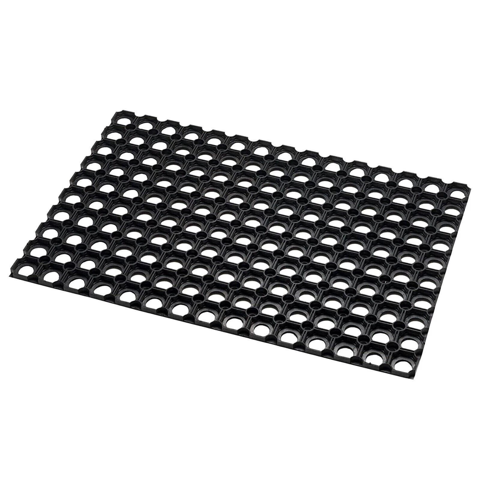 Heavy Duty Rubber Door Mat Non Slip Black Hollow Doormat Outdoor Anti Fatigue