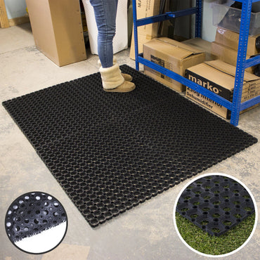 Non Slip Door Mat Rubber Ring Heavy Duty Outdoor Entrance Stable Drainage Large