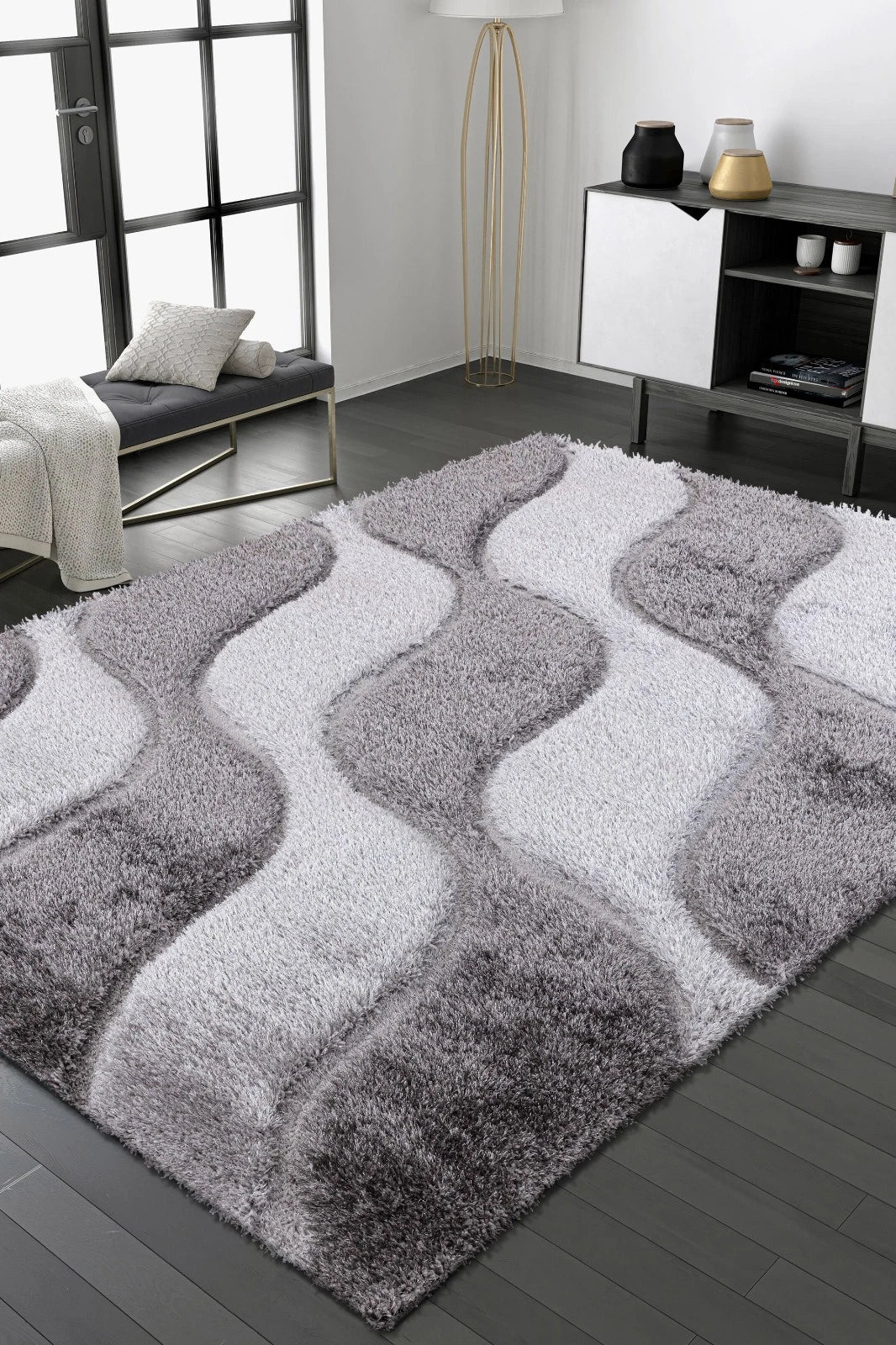 Fluffy Rugs Large Shaggy Rug Living Room Bedroom Anti-Slip Soft Carpet Floor Mat