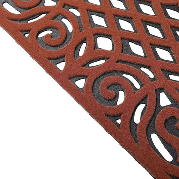 Victorian Terracotta Recycled Rubber Door Mat Outdoor Non-Slip Entrance Mat