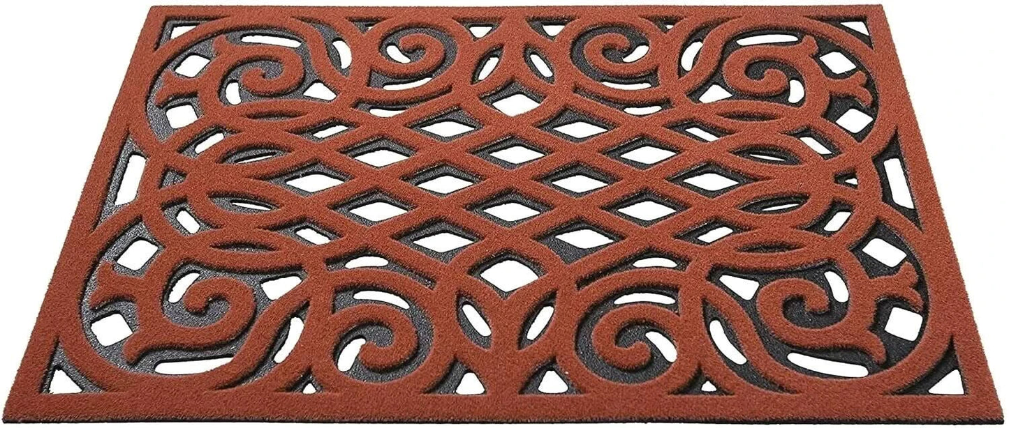 Victorian Terracotta Recycled Rubber Door Mat Outdoor Non-Slip Entrance Mat