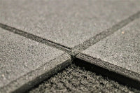 10mm Rubber Gym Tiles Fitness Flooring, 1m2 Black, Beveled Edges, Free-weights