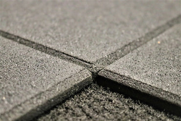 10mm Rubber Gym Tiles Fitness Flooring, 1m2 Black, Beveled Edges, Free-weights