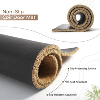 Natural Coconut Coir Doormat Heavy Duty Non-Slip Entrance Mat for Home & Office