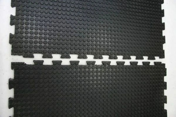 Interlocking Rubber Gym mat 1mx1mx20mm solid rubber coin top design both side