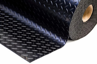 3MM Rubber Flooring Matting Heavy Duty Black Mat Anti Slip Garage Checker Ribbed