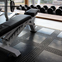 Heavy Duty Rubber Gym Mats Garage Flooring Tiles Commercial Interlocking 4pcs