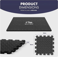 24PCS Gym Floor Nonslip Mats, Interlocking, EVA Foam Exercise Floor Tiles
