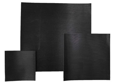 BLACK FINE RIBBED/FLUTED RUBBER MATTING 3MM & 6MM THICK ANTI SLIP VARIOUS SIZES