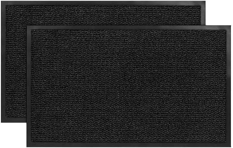 SG Traders Pack of 2 Washable Door Mats - Non-Slip Rubber Backed Doormats In&Out