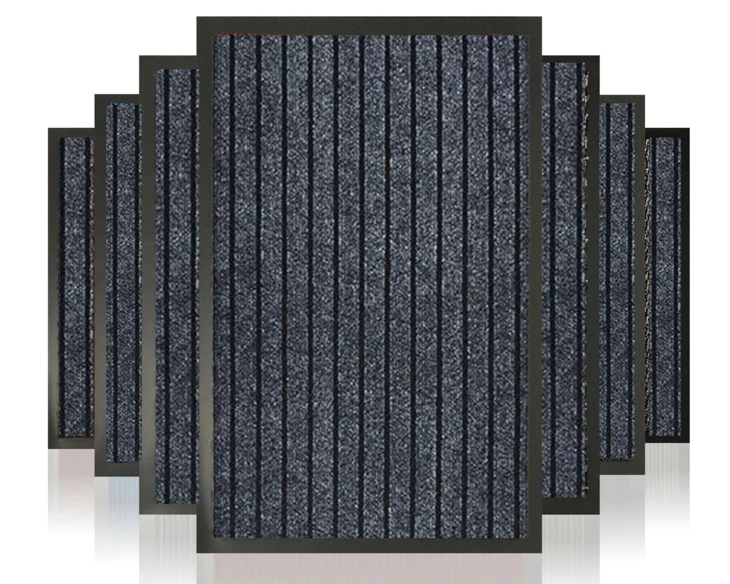 Heavy Duty Non Slip Rubber Door Mat Indoor Outdoor Washable Grey