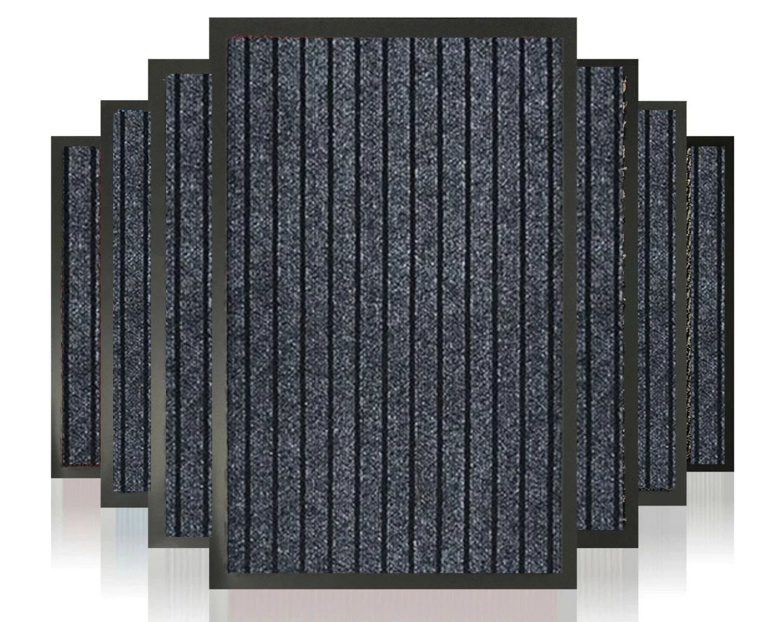 Heavy Duty Non Slip Rubber Door Mat Indoor Outdoor Washable Grey