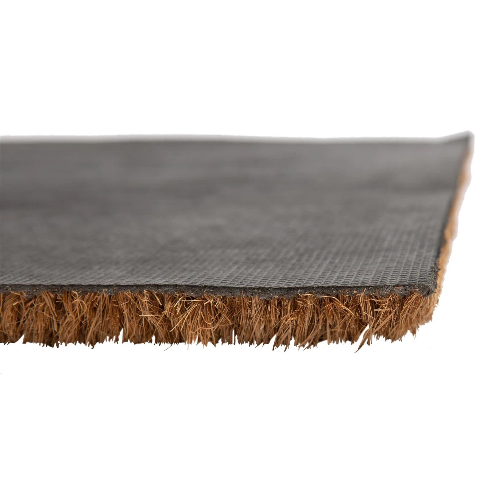 2x Coir Double Door Mats Indoor Outdoor Welcome Mats 120 x 40cm Grey Inset