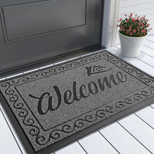 Welcome Mat, Heavy Duty Sturdy Door Mats for Home Entrance Outdoor Indoor, Fr...