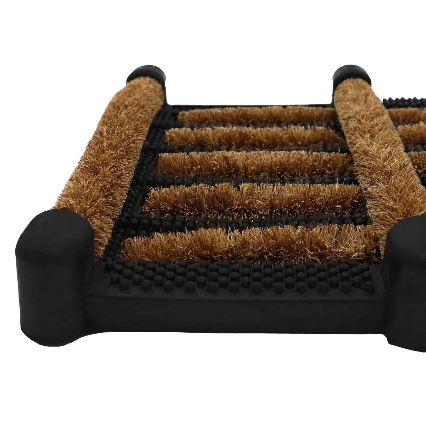 JVL Outdoor Nimbus Boot Scraper Coir Doormat with Rubber Backing 30x35cm