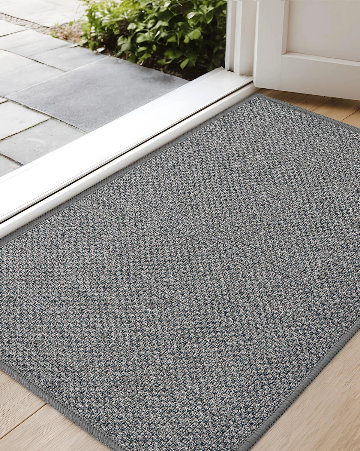 Ultra-Thin Indoor Door Mat, 17"x29" Low-Profile Non-Slip Entryway Rug with Mo...
