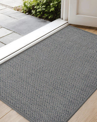 Ultra-Thin Indoor Door Mat, 17"x29" Low-Profile Non-Slip Entryway Rug with Mo...