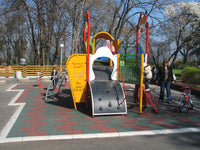 Rubber Playground Tiles / Mats - Play Areas - Swings -Safety Garden Slide 50cm