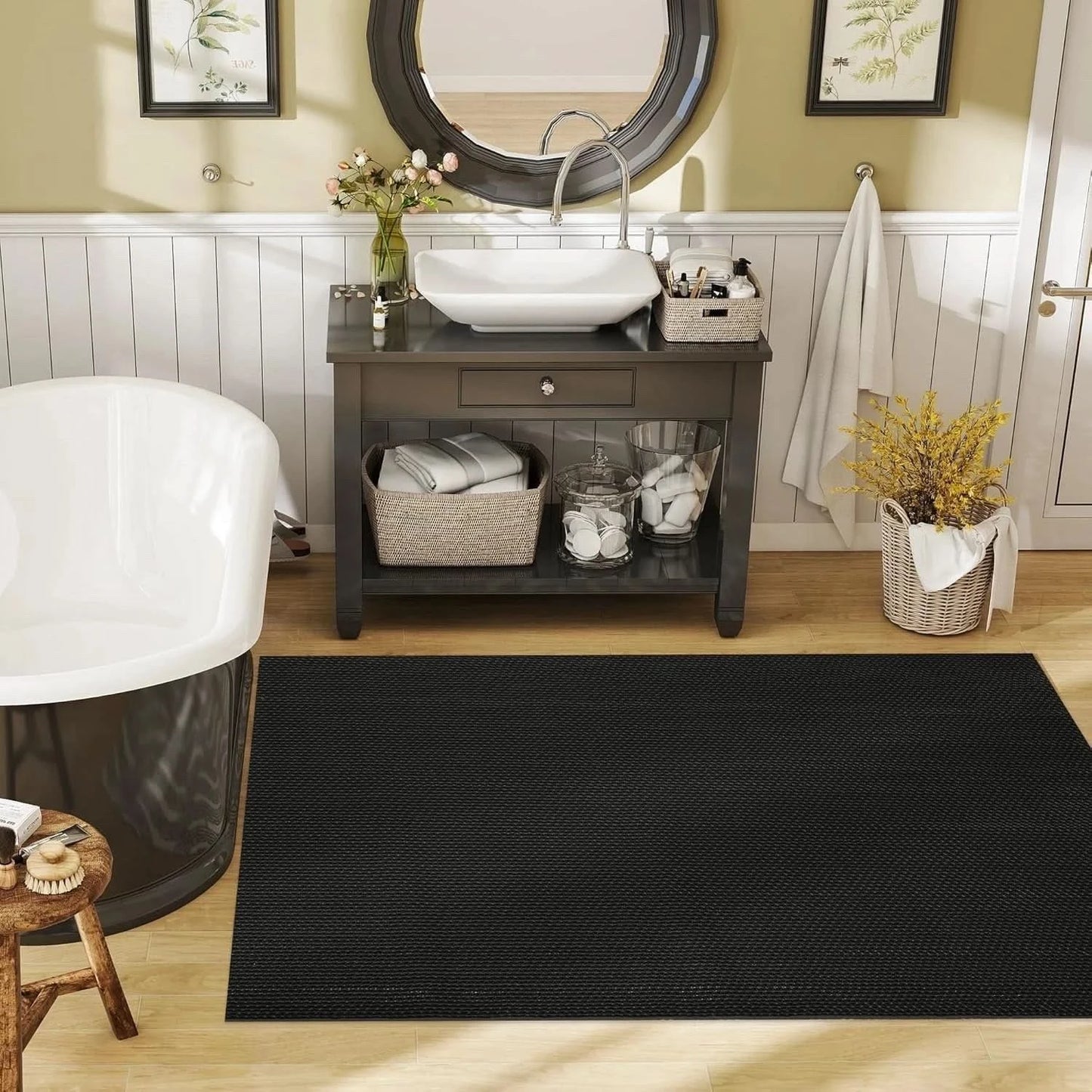 Paw Spaghetti Coil Indoor or Outdoor Door Mat Doormat in Dark Grey