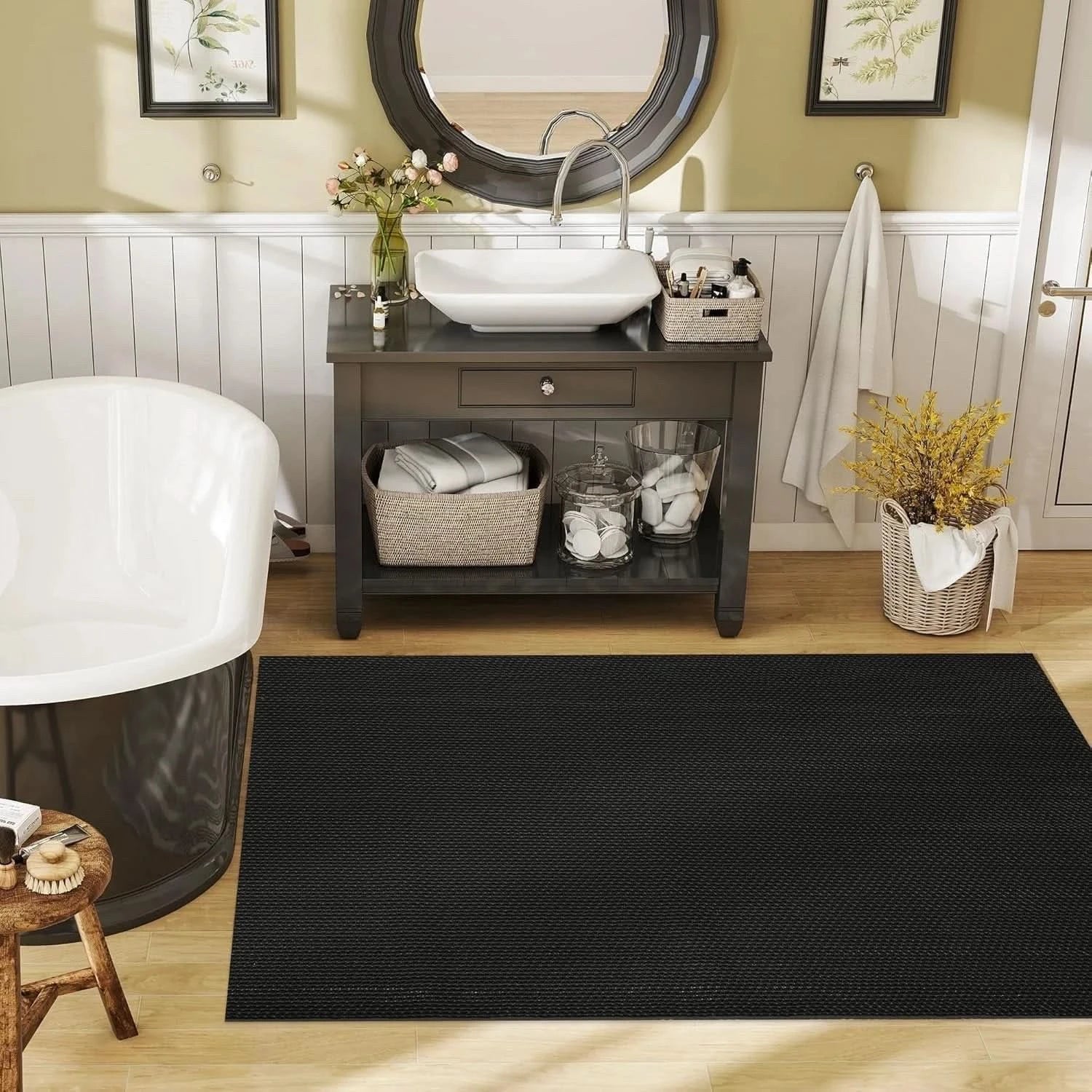 Paw Spaghetti Coil Indoor or Outdoor Door Mat Doormat in Dark Grey