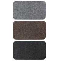 JVL Delta Ribbed Lightweight Indoor Entrance Door Mat, Charcoal, Grey, Brown