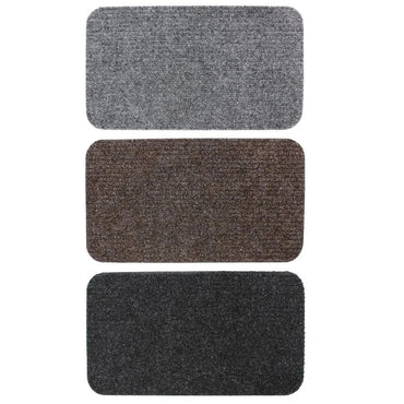 JVL Delta Ribbed Lightweight Indoor Entrance Door Mat, Charcoal, Grey, Brown