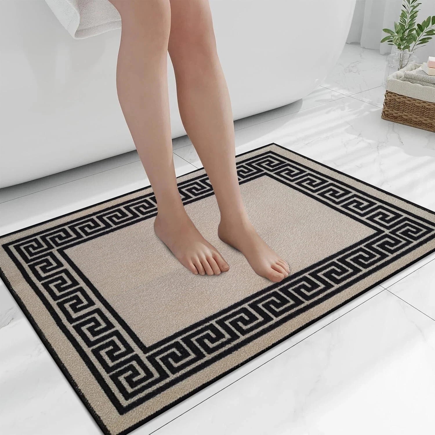 Non Slip Bath Mat Water Absorbent Toilet Pedestal Mats Small Large Bathroom Rug
