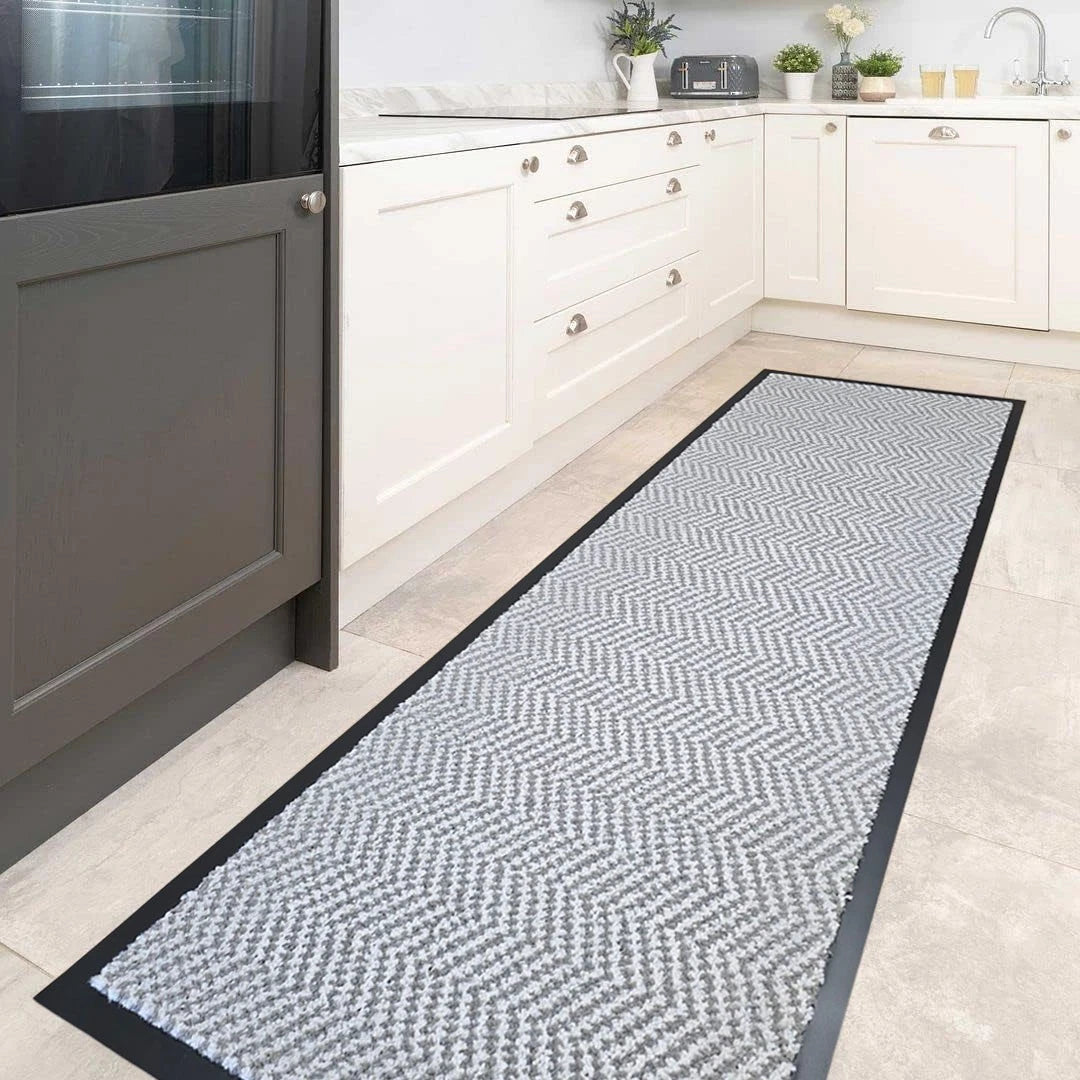 Barrier Mats Herringbone Heavy Duty Pile Kitchen Large Waterproof Rubber Backed