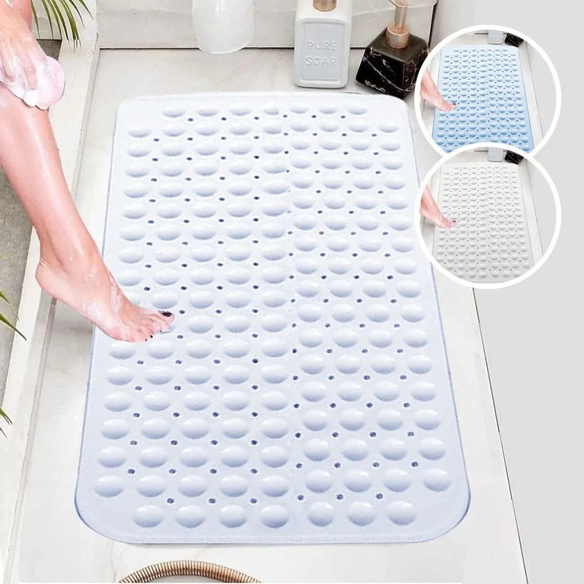 Extra Large Bath Mat Non Slip Bathtub Strong Suction Anti Mold Rubber Shower Mat