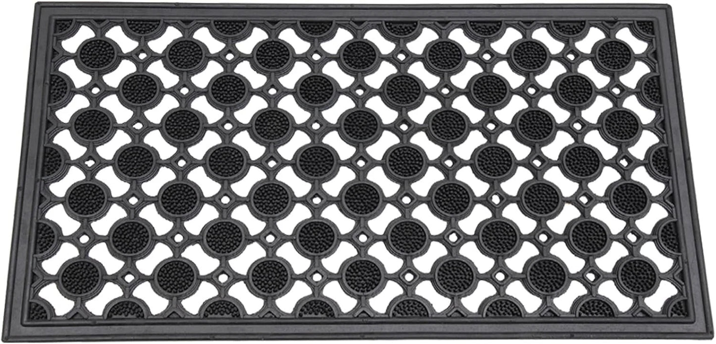 Heavy Duty Rubber Door Mat Nonslip Dirt Scraper for Garden Front Entrance Circle