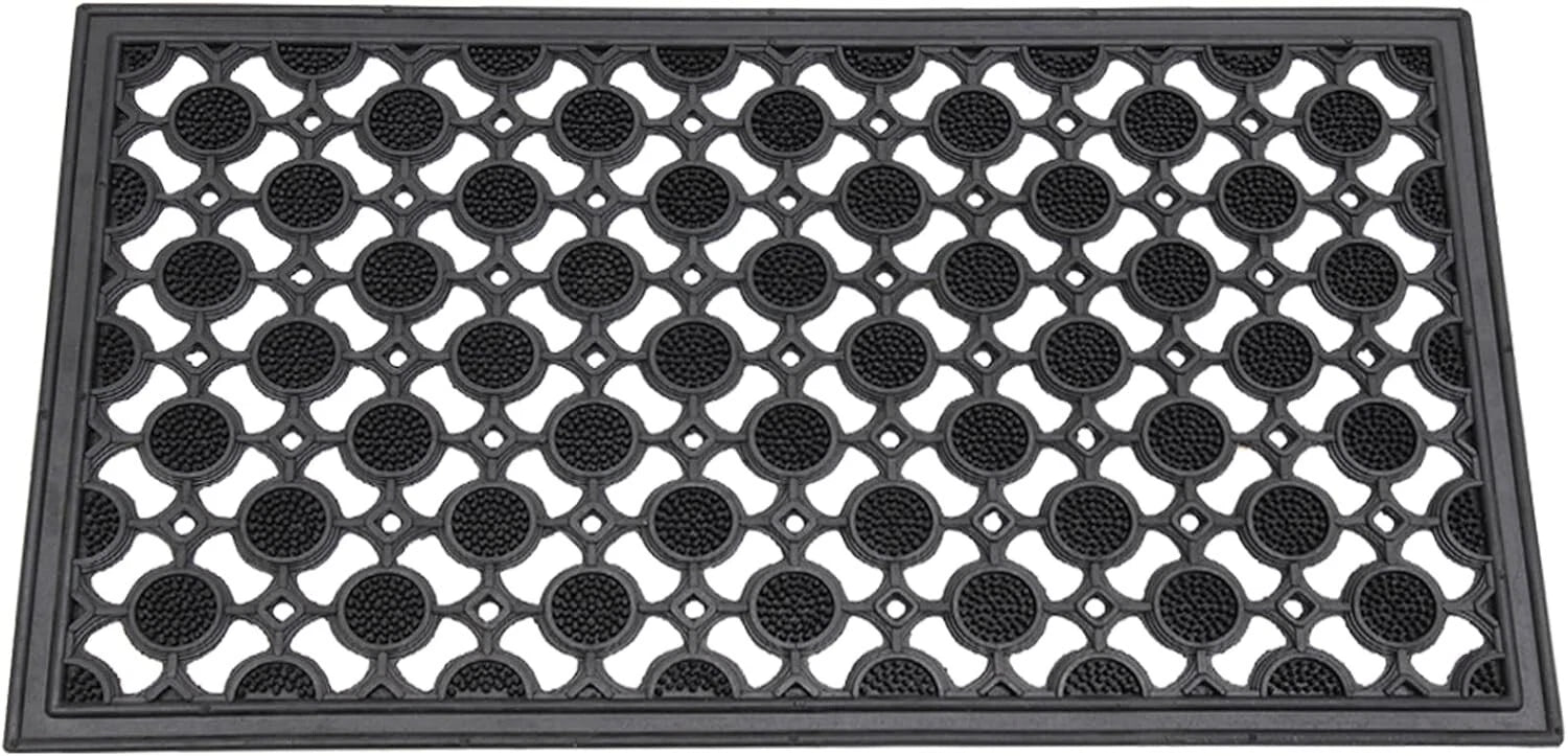 Heavy Duty Rubber Door Mat Nonslip Dirt Scraper for Garden Front Entrance Circle