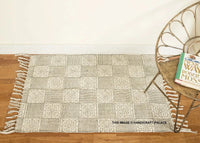 Indien Hand Block Print Cotton Rug Handmade Indoor Floor Runner Beach Yoga Mats