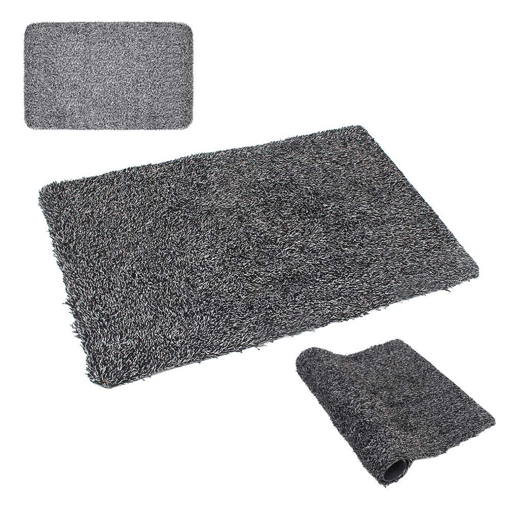 IvyGrip Black 36"x24" Magic Doormat,Super Absorbs Mud Rubber Back Door mat,Non-