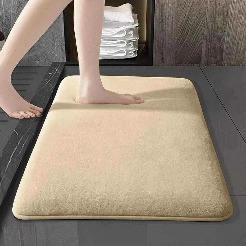Super Absorbent Bathroom Floor Mat Non Slip Coral Velvet Bath Door Rug UK