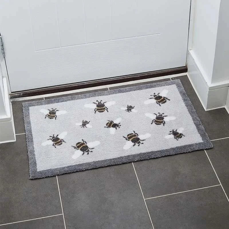 Non Slip Indoor Mat Large Door Entrance Rug Dirt Trapper Washable Bees 75cm