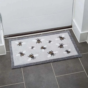 Non Slip Indoor Mat Large Door Entrance Rug Dirt Trapper Washable Bees 75cm